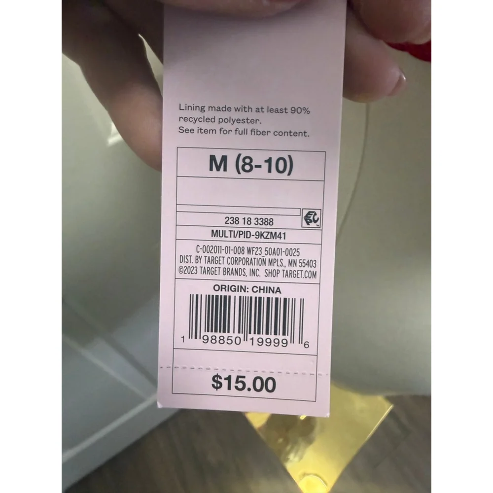 NWT Wild Fable Pink Red Cowgirl Print Triangle Bikini Top M Braided Rope Trim - Picture 6 of 7